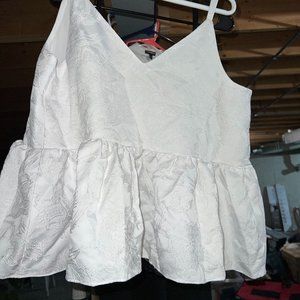 Express floral white tank top